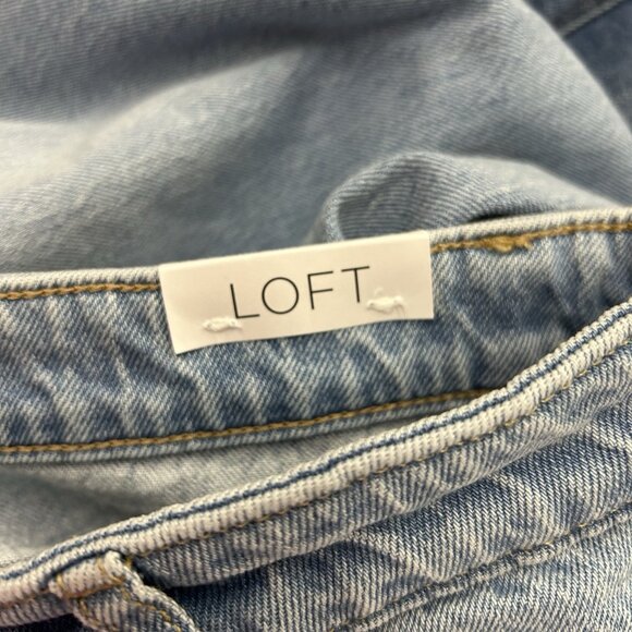 Ann Taylor LOFT 33/16 Flip Cuff High Rise Wide Leg Curvy Jeans Light Wash NWT - Picture 14 of 16